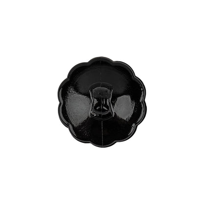 Italian Black Decorative Circles Floral Shank Back Button - 30L/19mm Detail