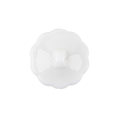 Italian White Decorative Circles Floral Shank Back Button - 36L/23mm Detail
