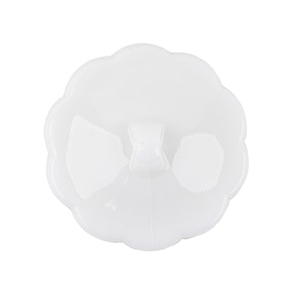 Italian White Decorative Circles Floral Shank Back Button - 44L/28mm Detail