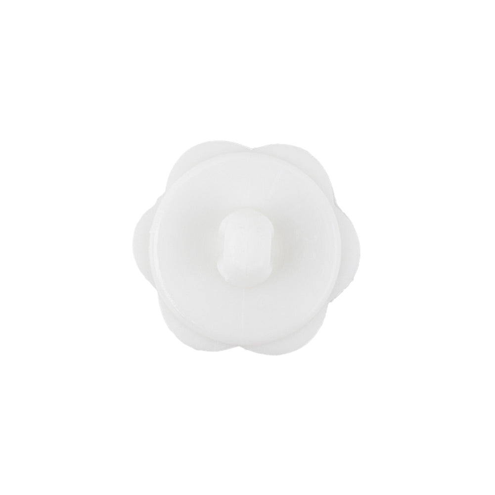 Italian White Floral and Geometric Shank Back Nylon Button - 32L/20mm Detail