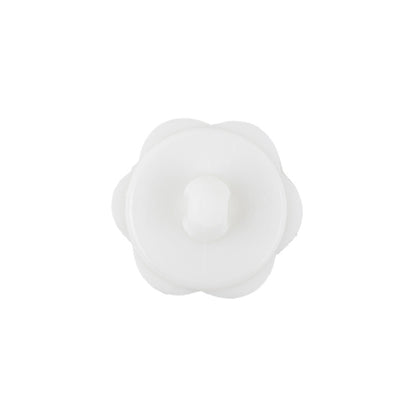Italian White Floral and Geometric Shank Back Nylon Button - 32L/20mm Detail