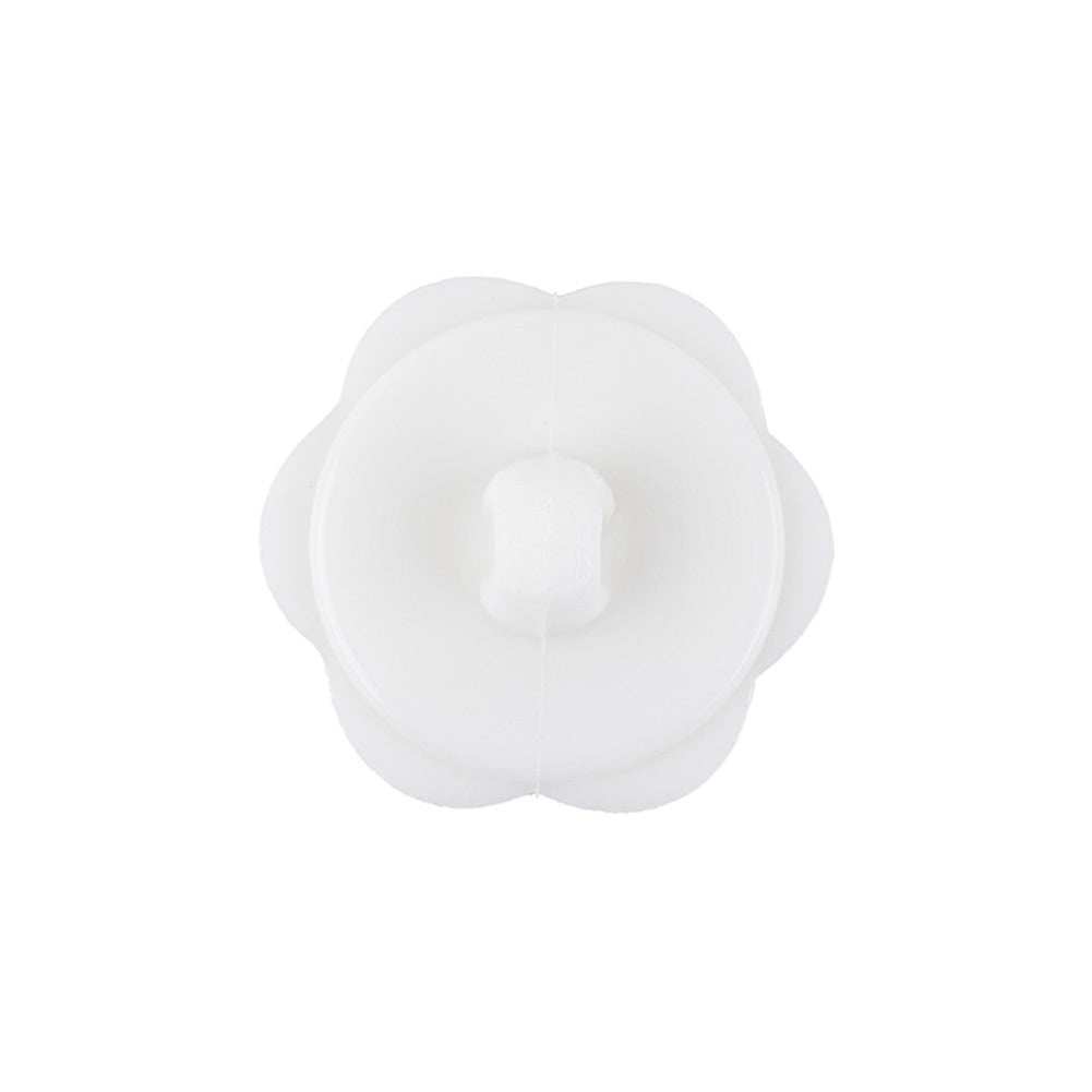 Italian White Floral and Geometric Shank Back Nylon Button - 36L/23mm Detail