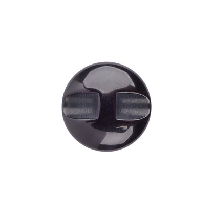 Italian Black Faceted Metal Look Self Back Button - 28L/18mm Detail