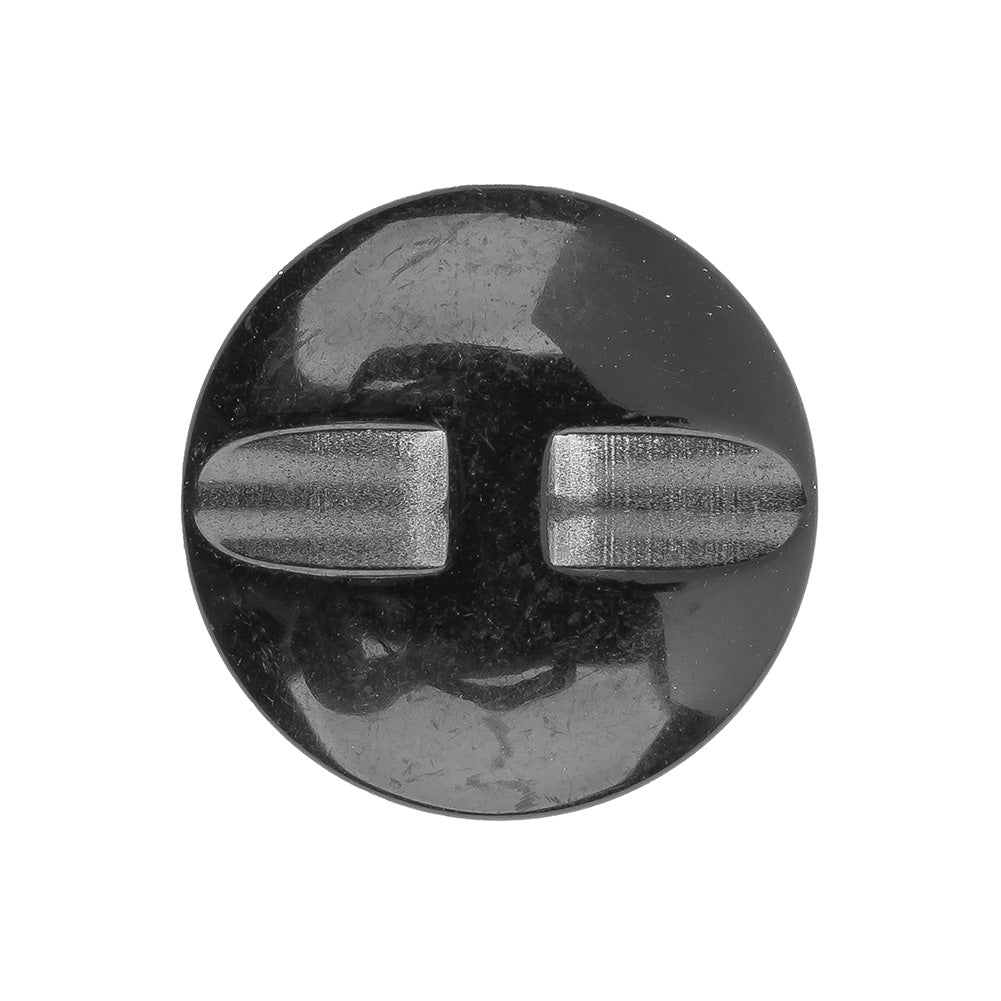 Italian Black Faceted Metal Look Self Back Button - 40L/25.5mm Detail