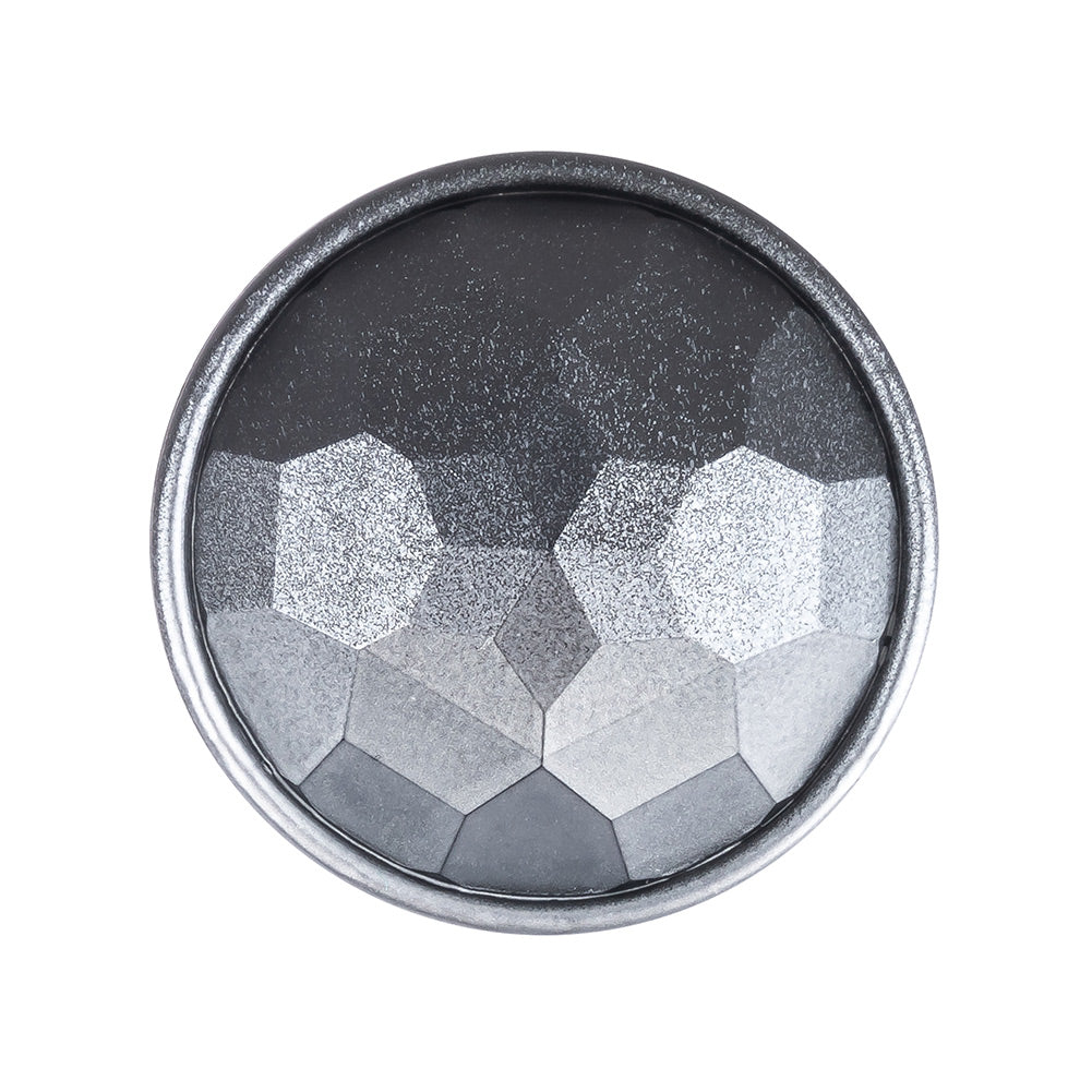 Italian Matte Steel Faceted Metal Look Shank Back Button - 44L/28mm