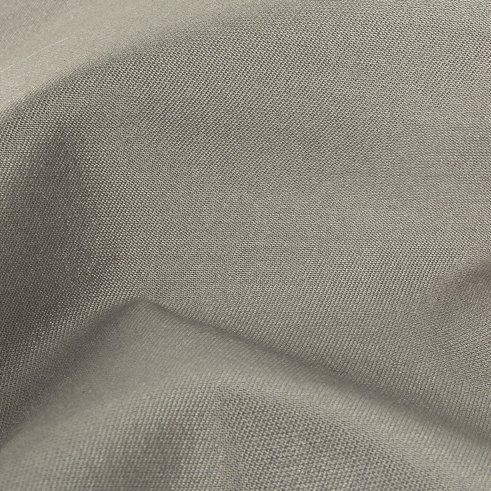 Ash Gray Luminous Silk and Wool Woven Detail