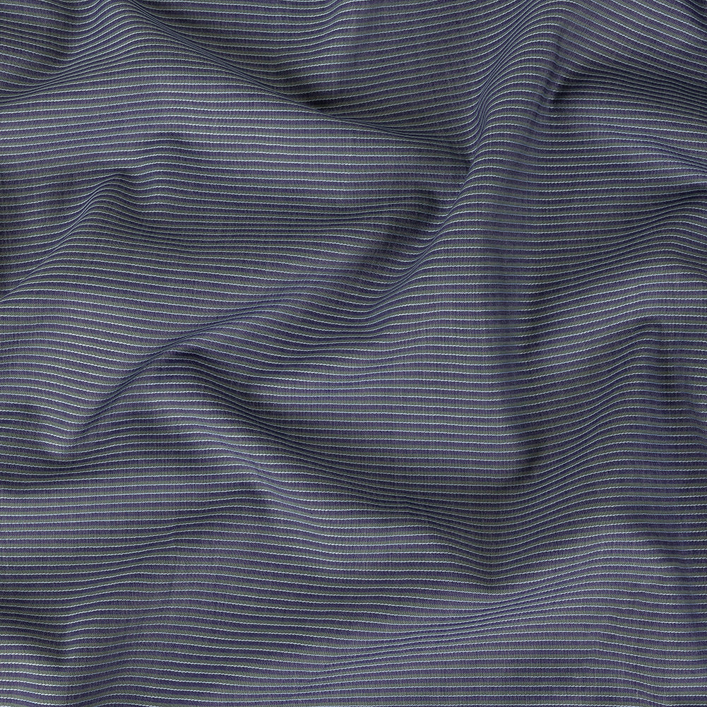 Heron, Green, and Gray Striped Dobby Cotton Shirting