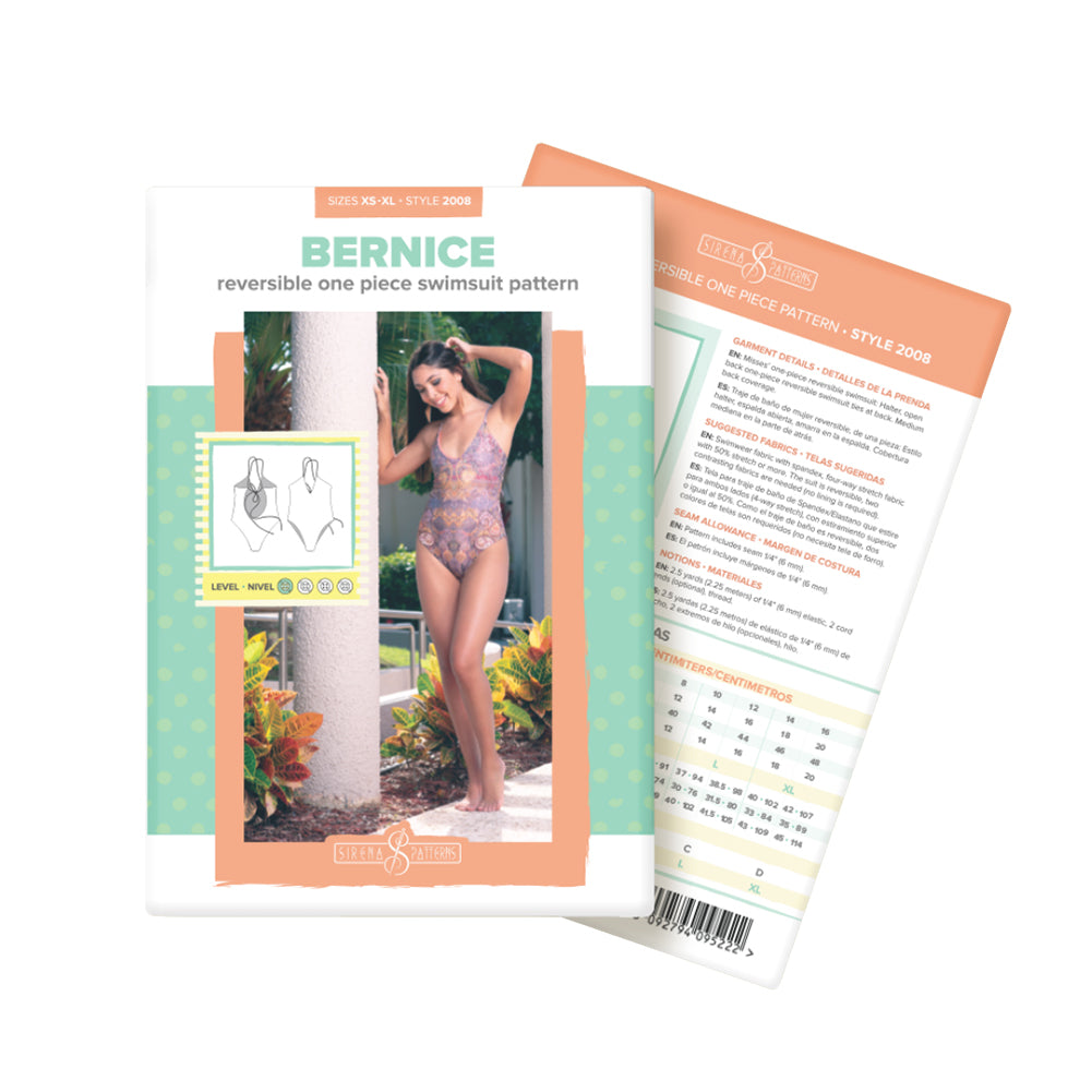 Bernice Reversible One Piece Swimsuit Sirena Sewing Pattern