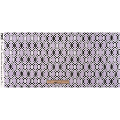 Stretch Cotton Sateen - Pale Lavender Honeycomb Geometric - Sweet as Honey Print - Mood Exclusive Wisteria Collection Full