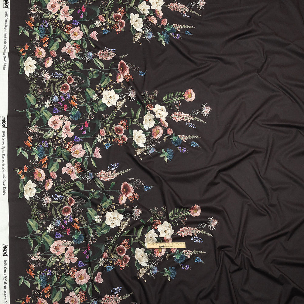 Cotton Voile Print - Black Bean Floral - Mood Exclusive Baroque Bouquet Full
