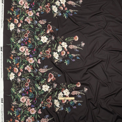 Cotton Voile Print - Black Bean Floral - Mood Exclusive Baroque Bouquet Full