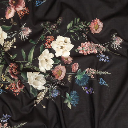 Cotton Voile Print - Black Bean Floral - Mood Exclusive Baroque Bouquet