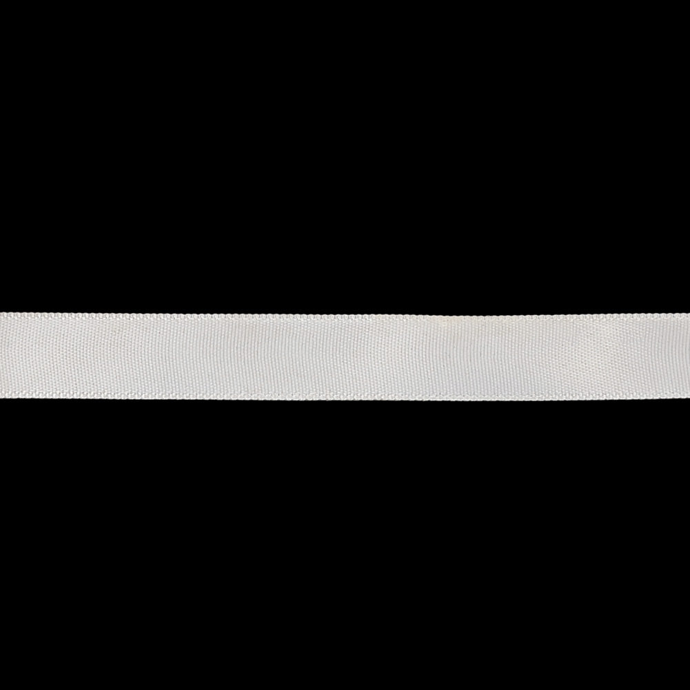 White Single Faced Satin Ribbon - 0.4375" Detail