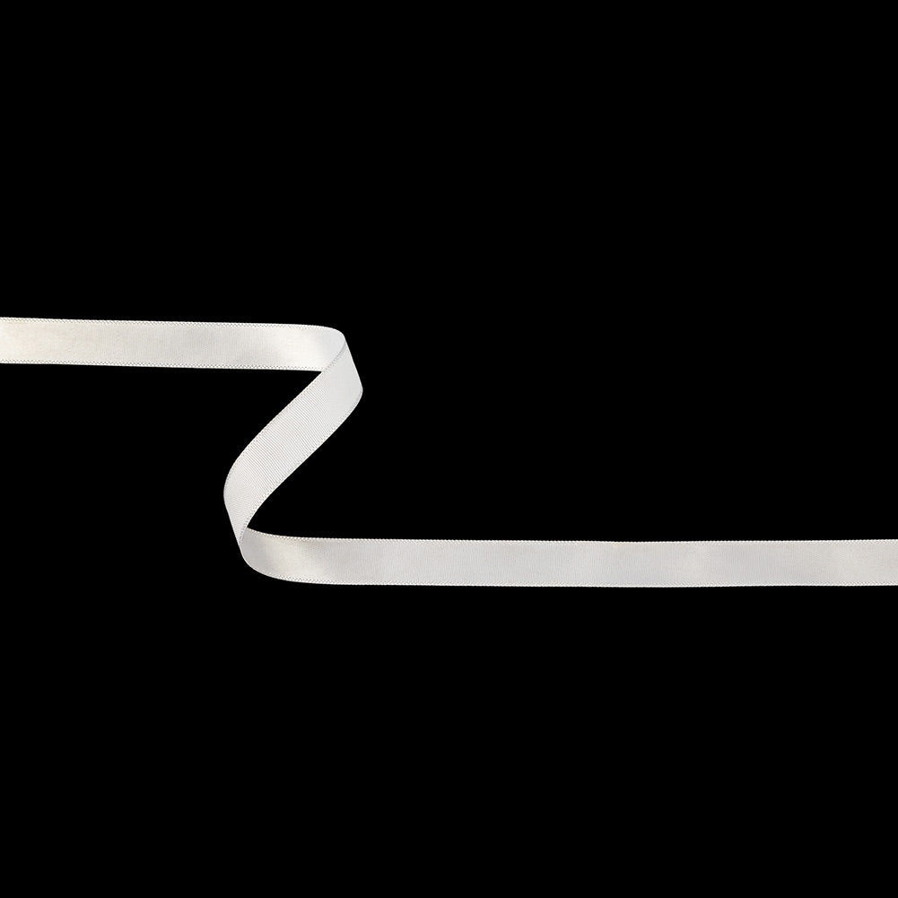 White Single Faced Satin Ribbon - 0.4375"