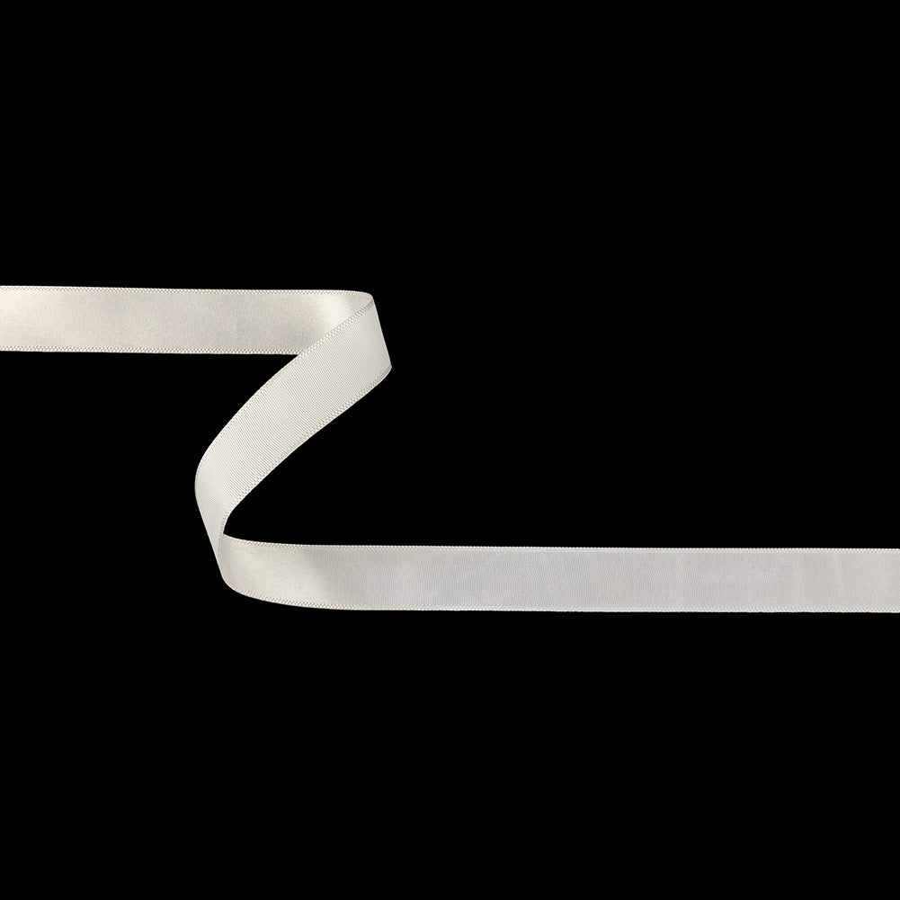 White Single Faced Satin Ribbon - 0.625"