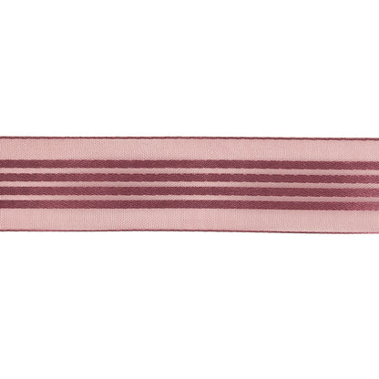 Purple Sheer Ribbon with Satin Stripes - 0.875" Detail