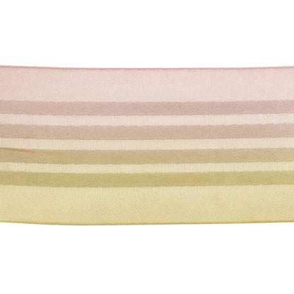 Pink and Yellow Ombre Sheer Ribbon with Satin Stripes - 1.625" Detail