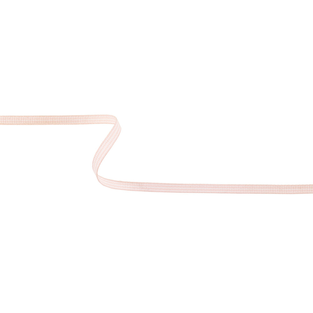 Baby Pink and White Striped Grosgrain Ribbon - 0.25"