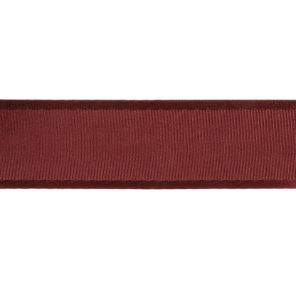 Wine Grosgrain Ribbon with Satin Borders - 1" Detail