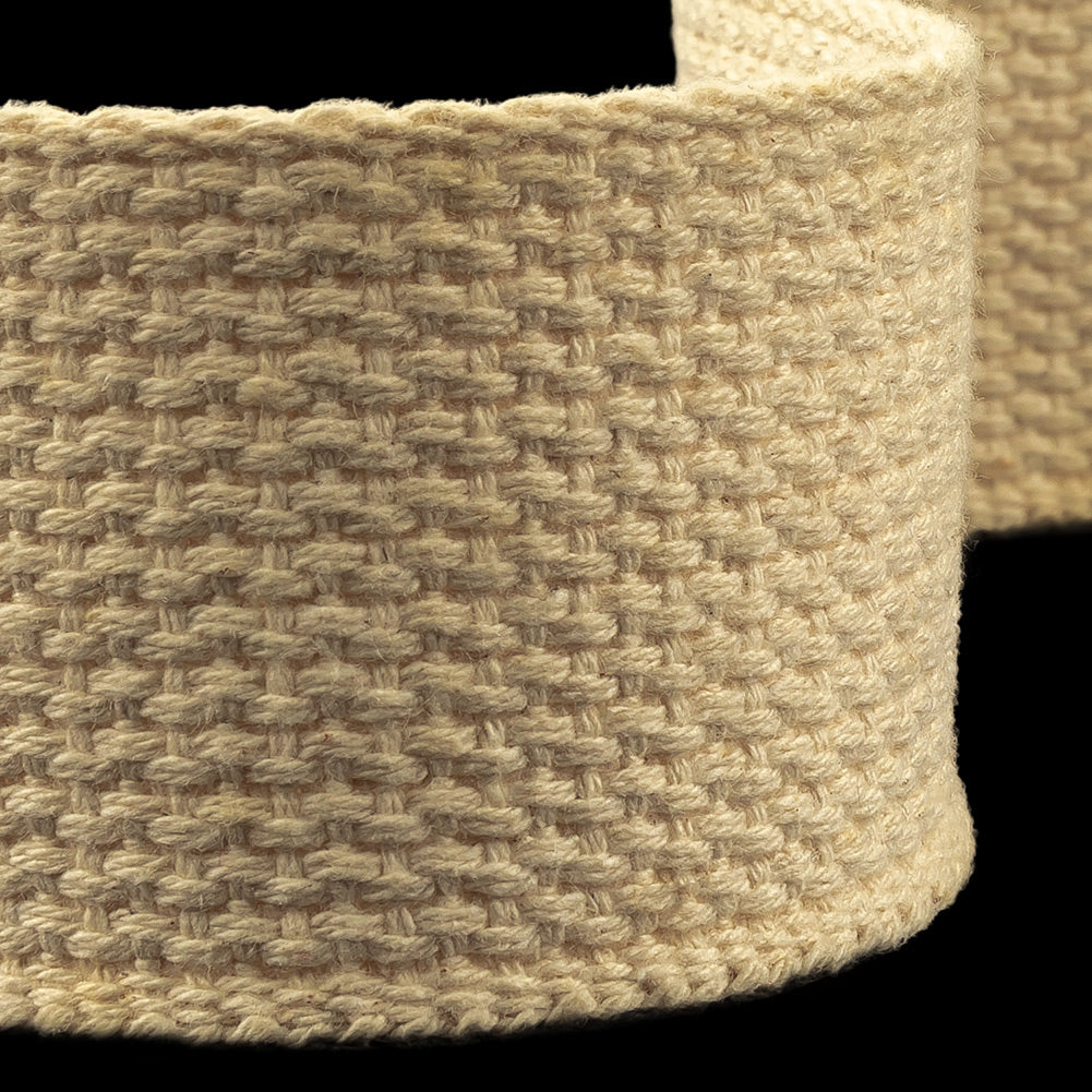 Beige Heavyweight Cotton Webbing - 2" Detail