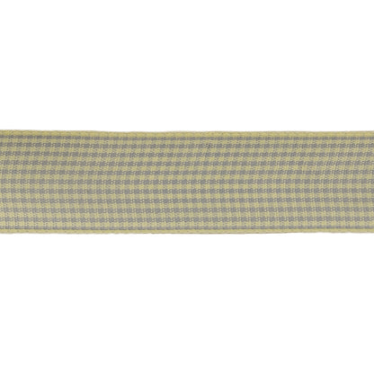 Cool Gray and Cannoli Cream Houndstooth Check Woven Ribbon - 1" Detail