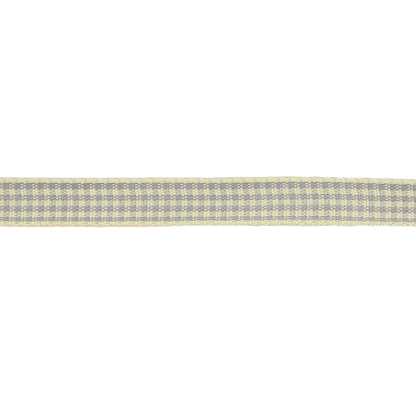 Cool Gray and Cannoli Cream Houndstooth Check Woven Ribbon - 0.375" Detail