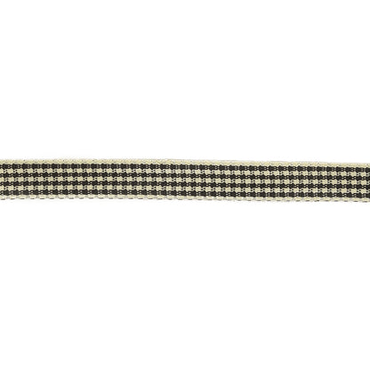Black and Cream Houndstooth Check Woven Ribbon - 0.375" Detail