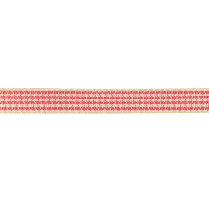 Hot Pink and Dew Houndstooth Check Woven Ribbon - 0.375" Detail