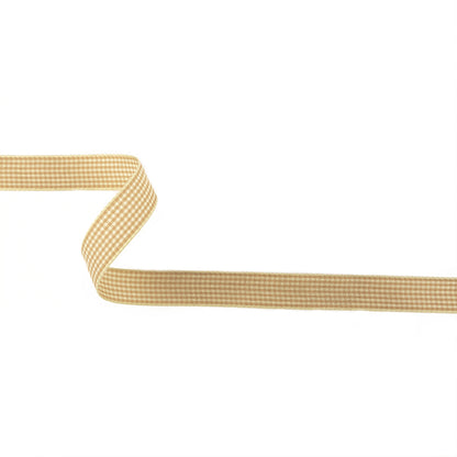 Beige and Angora Houndstooth Check Woven Ribbon - 0.625"