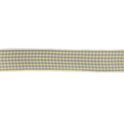 Cool Gray and Cannoli Cream Houndstooth Check Woven Ribbon - 0.625" Detail