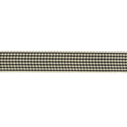 Black and Cream Houndstooth Check Woven Ribbon - 0.625" Detail