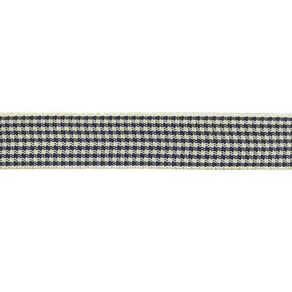 Deep Cobalt and Marshmallow Houndstooth Check Woven Ribbon - 0.625" Detail