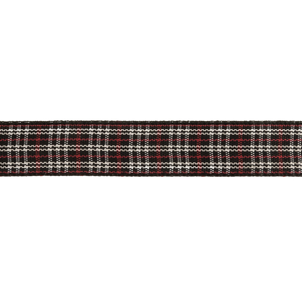 Meteorite, Red and White Plaid Woven Ribbon - 0.625" Detail