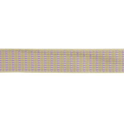 Lavender, Lemon, and Tofu Rectangles Jacquard Ribbon - 0.625" Detail