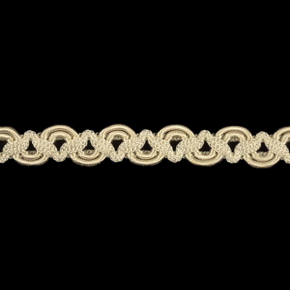 White Swan Waves and Zig Zags Gimp Braided Trim - 0.375" Detail