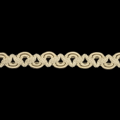 White Swan Waves and Zig Zags Gimp Braided Trim - 0.375" Detail