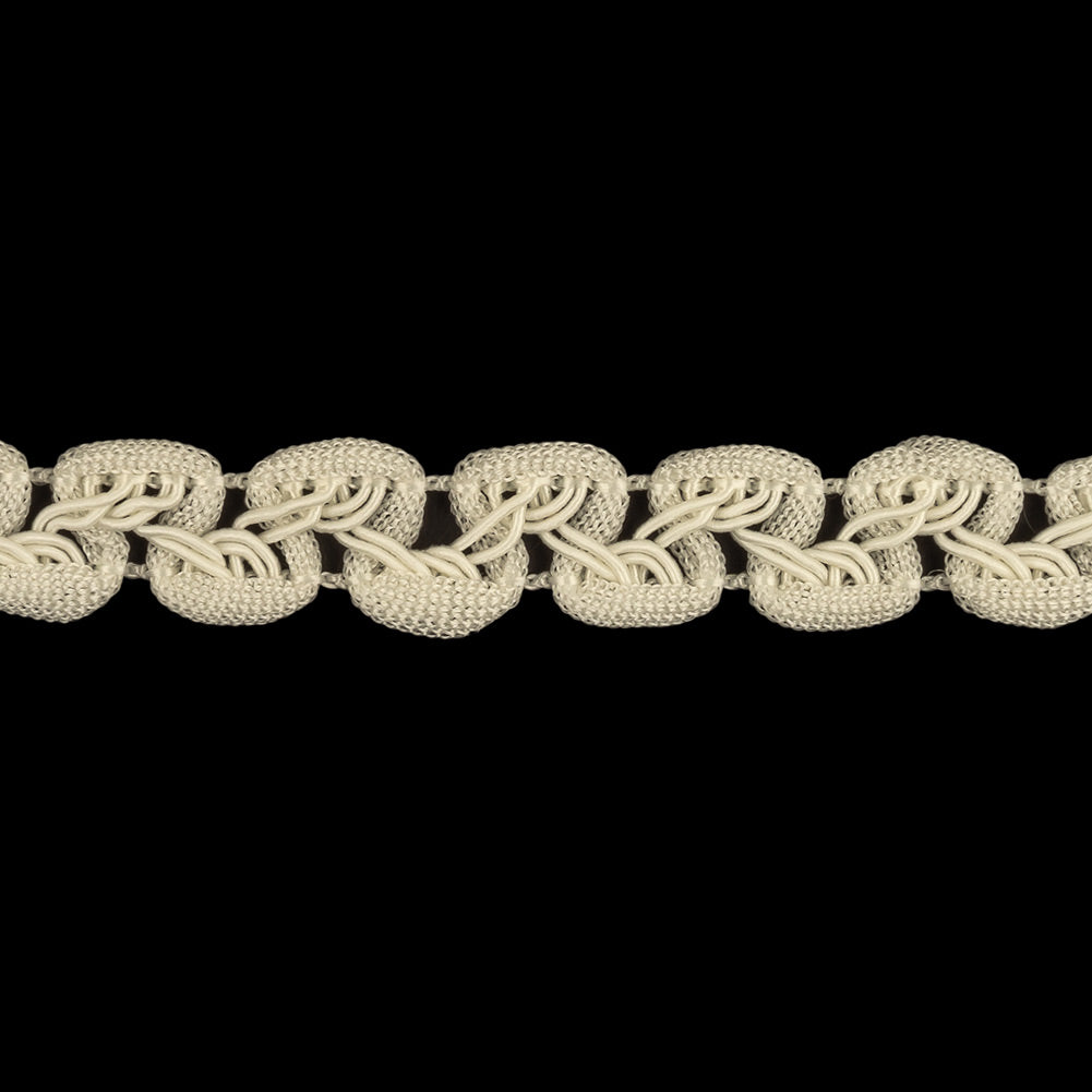Cannoli Cream Loops and Waves Braided Trim - 0.5" Detail