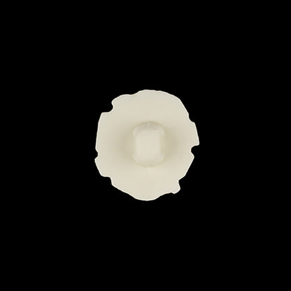 Italian White Abstract Floral Textured Shank Back Button - 24L/15mm Detail
