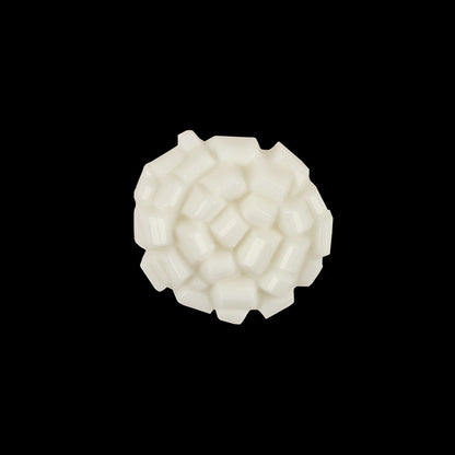 Italian White Abstract Floral Textured Shank Back Button - 30L/19mm