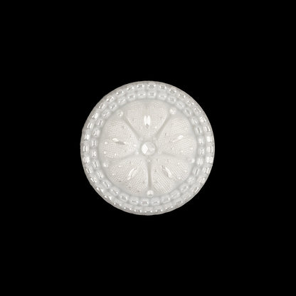 Italian White and Silver Tint Textured Shank Back Button - 30L/19mm