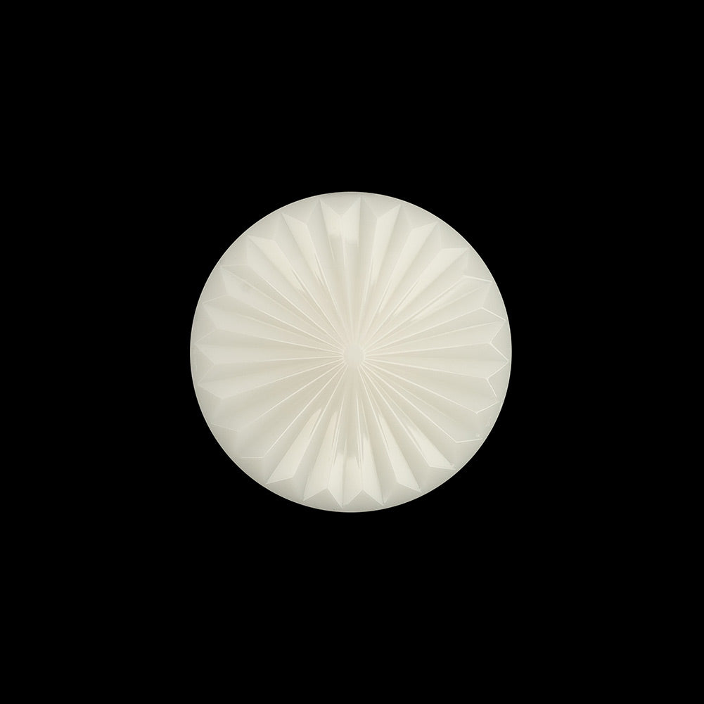 Italian White Radial Cone Shaped Shank Back Button - 30L/19mm