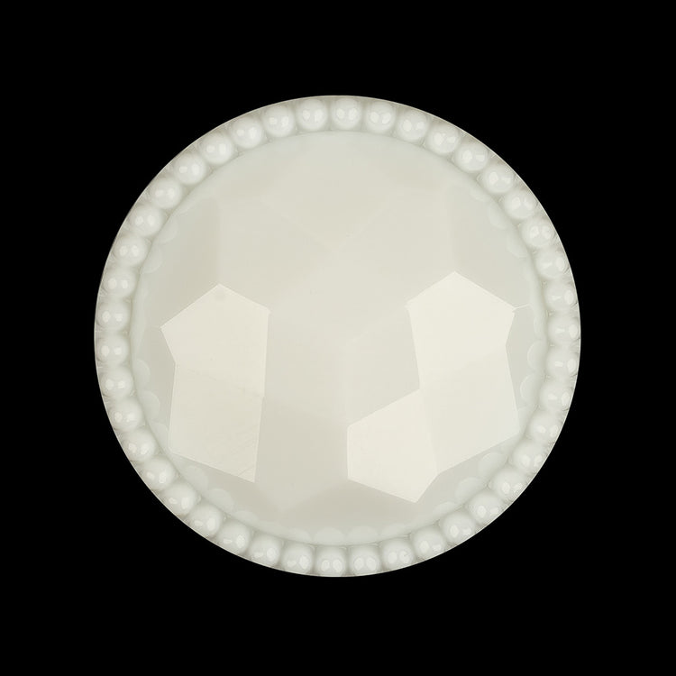template--26688905969737__main-Italian White Faceted Decorative Shank Back Button - 44L/28mm