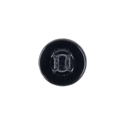 Black Smooth Top Beveled Edge Glass Shank Back Button - 22L/14mm Detail