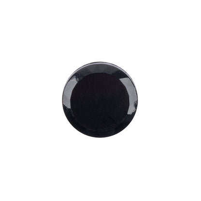 Black Smooth Top Beveled Edge Glass Shank Back Button - 22L/14mm