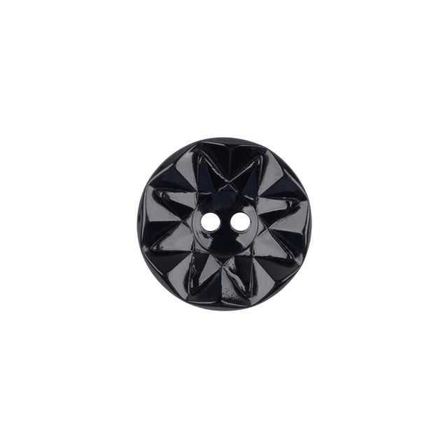 Black Radial Designed 2-Hole Plastic Saucer Button - 24L/15mm