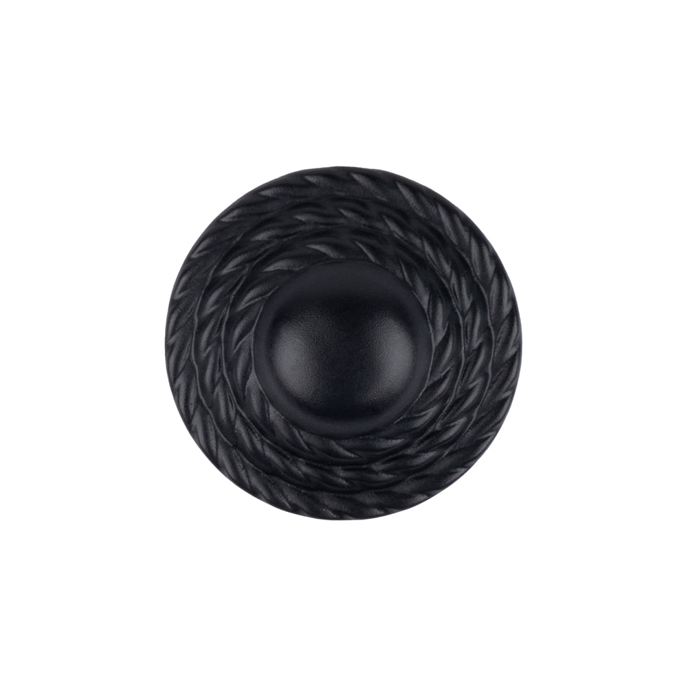 Black Tiny Mound Rope Textured Shank Back Button - 34L/21.5mm