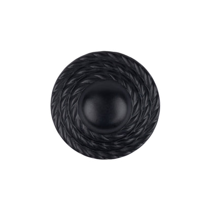 Black Tiny Mound Rope Textured Shank Back Button - 34L/21.5mm