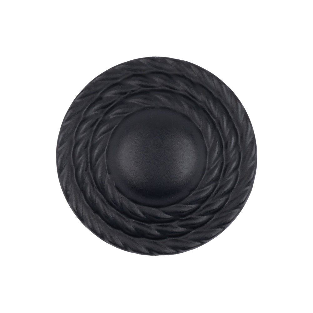 Black Tiny Mound Rope Textured Shank Back Button - 40L/25.5mm