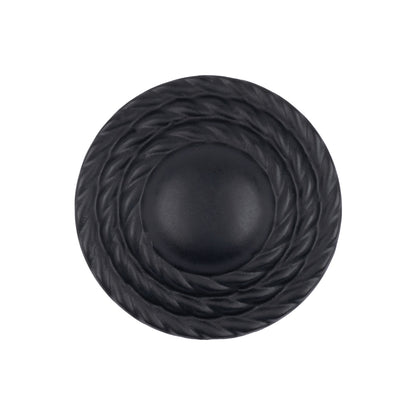 Black Tiny Mound Rope Textured Shank Back Button - 40L/25.5mm