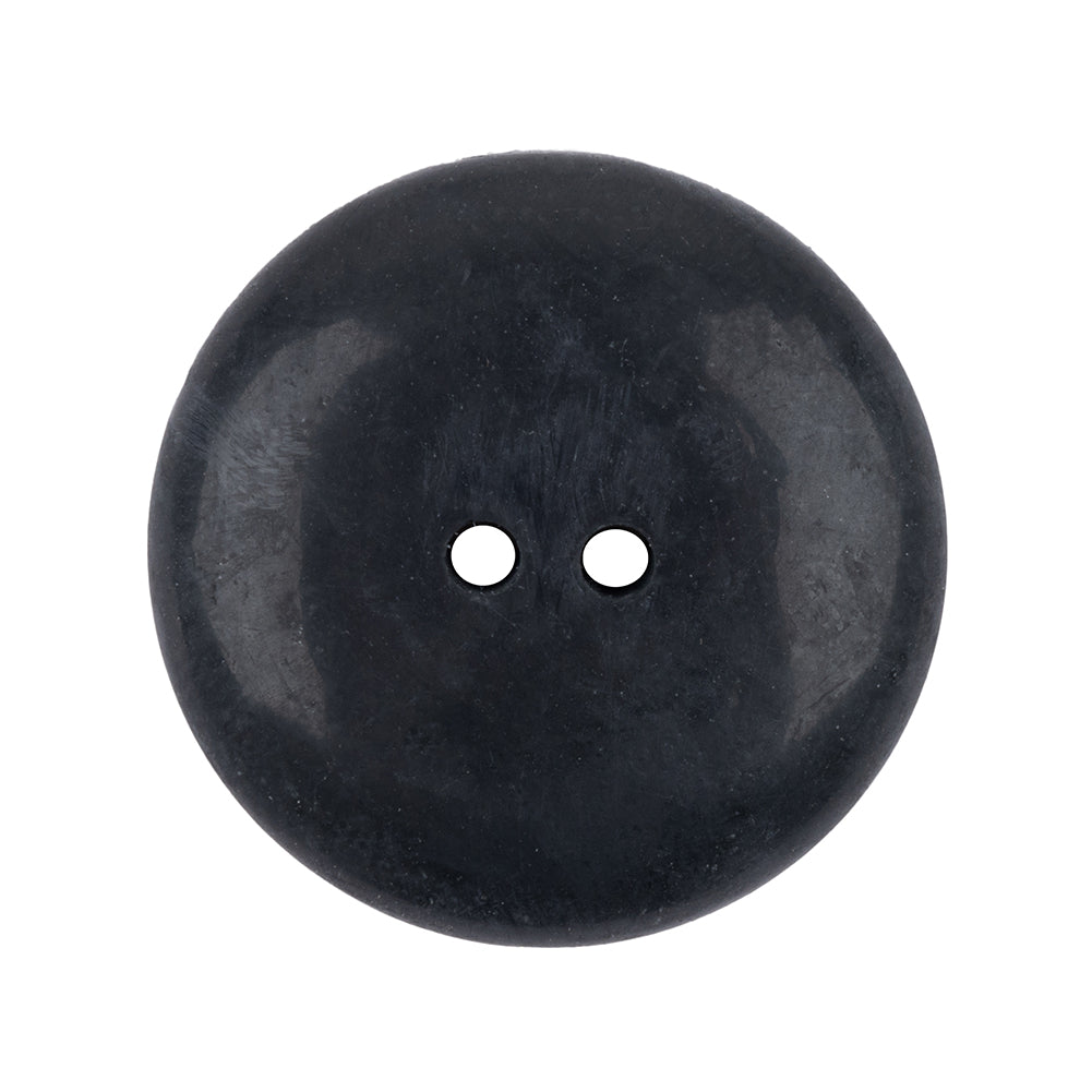Black Rolled Rim Floral and Abstract Textured 2-Hole Button - 44L/28mm Detail